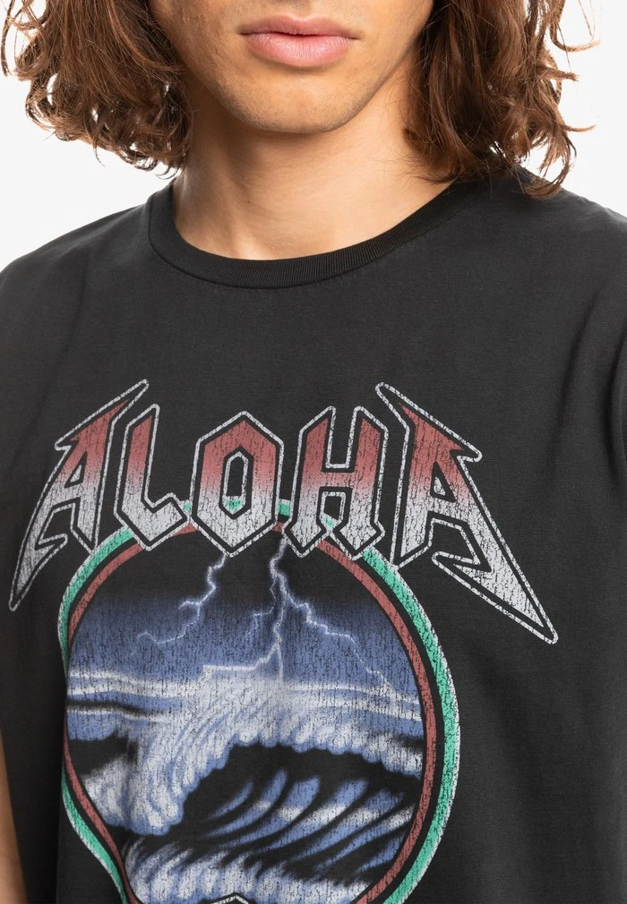 Promo 𧨠Quiksilver ROCK WAVES - Print T-shirt - Black π 7 Promo 𧨠Quiksilver ROCK WAVES - Print T-shirt - Black π - Image 5