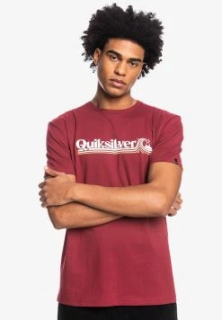 Budget 😍 Quiksilver ALL LINED UP SS - Print T-shirt - Ruby Wine 🔔