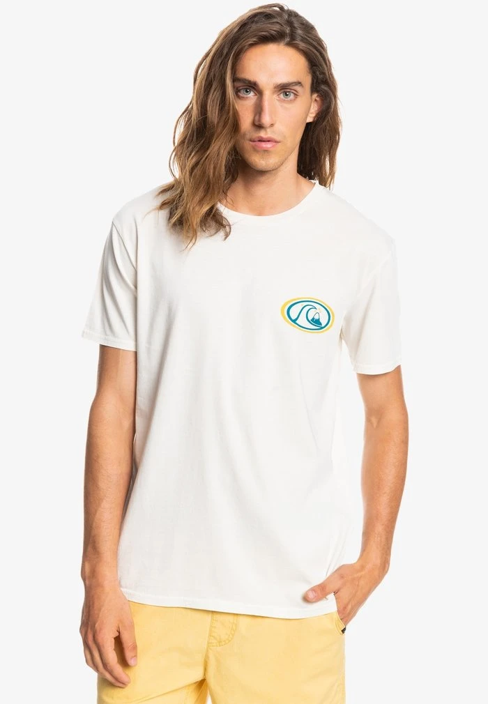 Deals 𧨠Quiksilver Print T-shirt - Antique White π― 3 Deals 𧨠Quiksilver Print T-shirt - Antique White π―