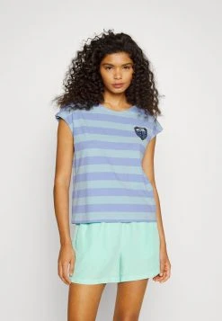 Best Pirce ⌛ Quiksilver STRANGER THINGS LENORA STRIPPED TEE - Print T-shirt - Purple 🧨