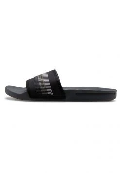 Brand new 🎉 Quiksilver RIVI WORDMARK - Pool Slides - Black Grey Grey 😉