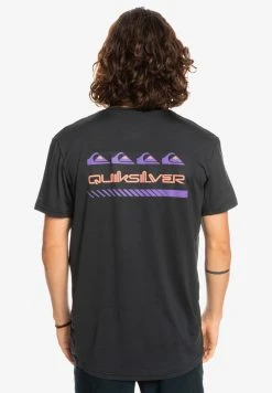 Budget 🛒 Quiksilver Print T-shirt - Black Heather 😀