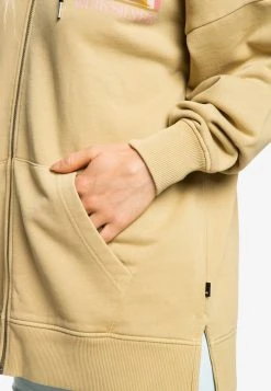 Best Sale 🤩 Quiksilver Zip-up Sweatshirt - Beige 🥰 -Quiksilver shop 5672c188f3f943239acaedc6a86462f5