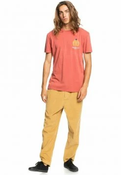 New 🔔 Quiksilver PROMOTE THE STOKE - Print T-shirt - Burnt Ochre ✨ -Quiksilver shop 706ce8cbde664f6aac3920de8a29c405