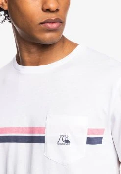 Best Sale 🌟 Quiksilver STRIPED FLOW SS - Print T-shirt - White 🤩 -Quiksilver shop 7203228577ec4982a8dd8aa6418a6d29