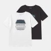 Best deal 🔔 Quiksilver DRIFT REVIVAL TEE 2 PACK - Print T-shirt - Black/white 🔥 -Quiksilver shop 816bf3b4387d4938b0e938e9dd2858dc
