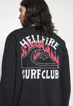 Deals ❤️ Quiksilver STRANGER THINGS HELL FIRE SURF CLUB - Long Sleeved Top - Black 🎉 -Quiksilver shop 8673b1e7efa2467e8b4f84702f14ad1c