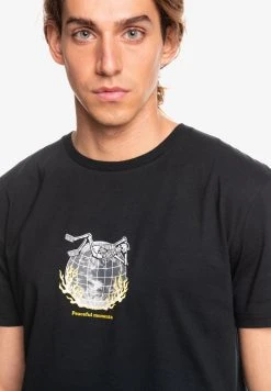 Cheapest 😍 Quiksilver ACTION REPLAY - Print T-shirt - Black 🥰 -Quiksilver shop 895ac61171c042ae968b206a0b264d9e