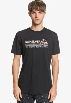 Best reviews of 👍 Quiksilver STONE COLD CLASSIC - Print T-shirt - Black 🤩