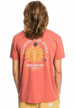 New 🔔 Quiksilver PROMOTE THE STOKE - Print T-shirt - Burnt Ochre ✨ -Quiksilver shop 944a34624ae9441c9fc5bbe5f6e4da61