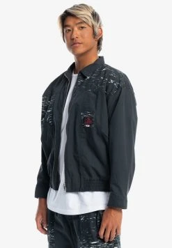 Best Pirce 👍 Quiksilver STRANGER THINGS UPSIDE - VINTAGE STYLE J - 🌞 Summer Jacket - Black 😀 -Quiksilver shop adcc5e4ef8c54283b1d89d00d5bdd952