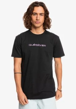 Best Pirce π― Quiksilver OMNI FONT - Print T-shirt - Black π