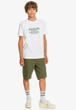 Outlet π₯ Quiksilver FEEDING LINE - Print T-shirt - White π§¨