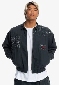Best Pirce 👍 Quiksilver STRANGER THINGS UPSIDE - VINTAGE STYLE J - 🌞 Summer Jacket - Black 😀 -Quiksilver shop bddf3ee7f8c1460396966be2b2d1ce82