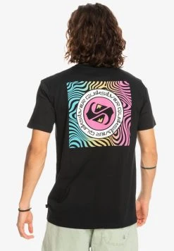 Cheap 🔥 Quiksilver SHADOW GROOVE - Print T-shirt - Black 🌟
