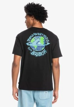Hot Sale 💯 Quiksilver OCEAN MADE - Print T-shirt - Black 👏