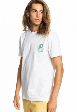 New 💯 Quiksilver NEW WORLD POUR EQYZT - Print T-shirt - White 🤩 -Quiksilver shop f54c522687e543c39cb5124268ed8043